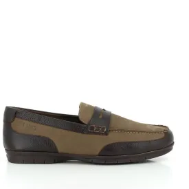 24 Hrs 10022 Black & Taupe Slip On Men's Shoes