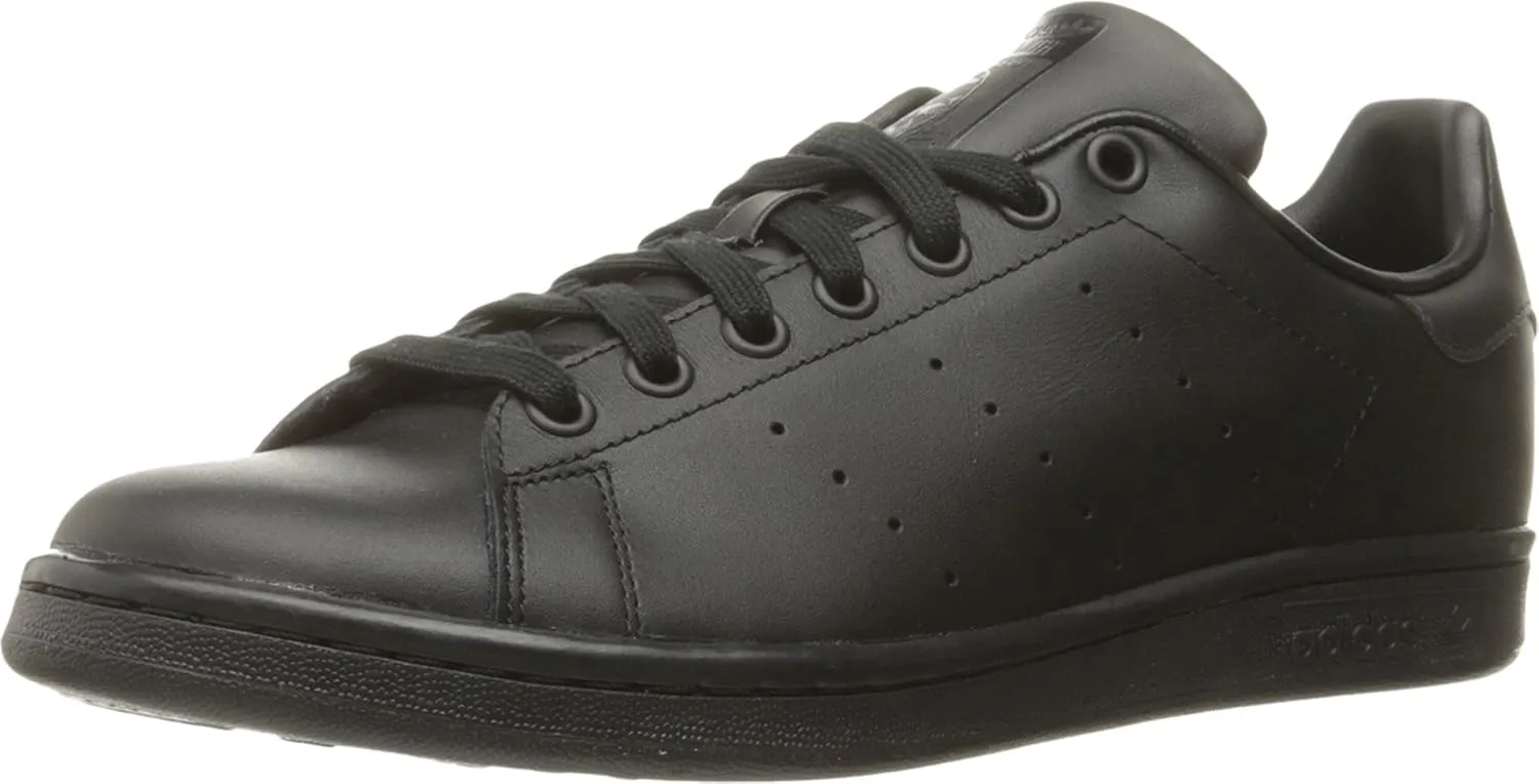 adidas Originals mens Stan Smith Leather Sneaker, Black, 6.5 US