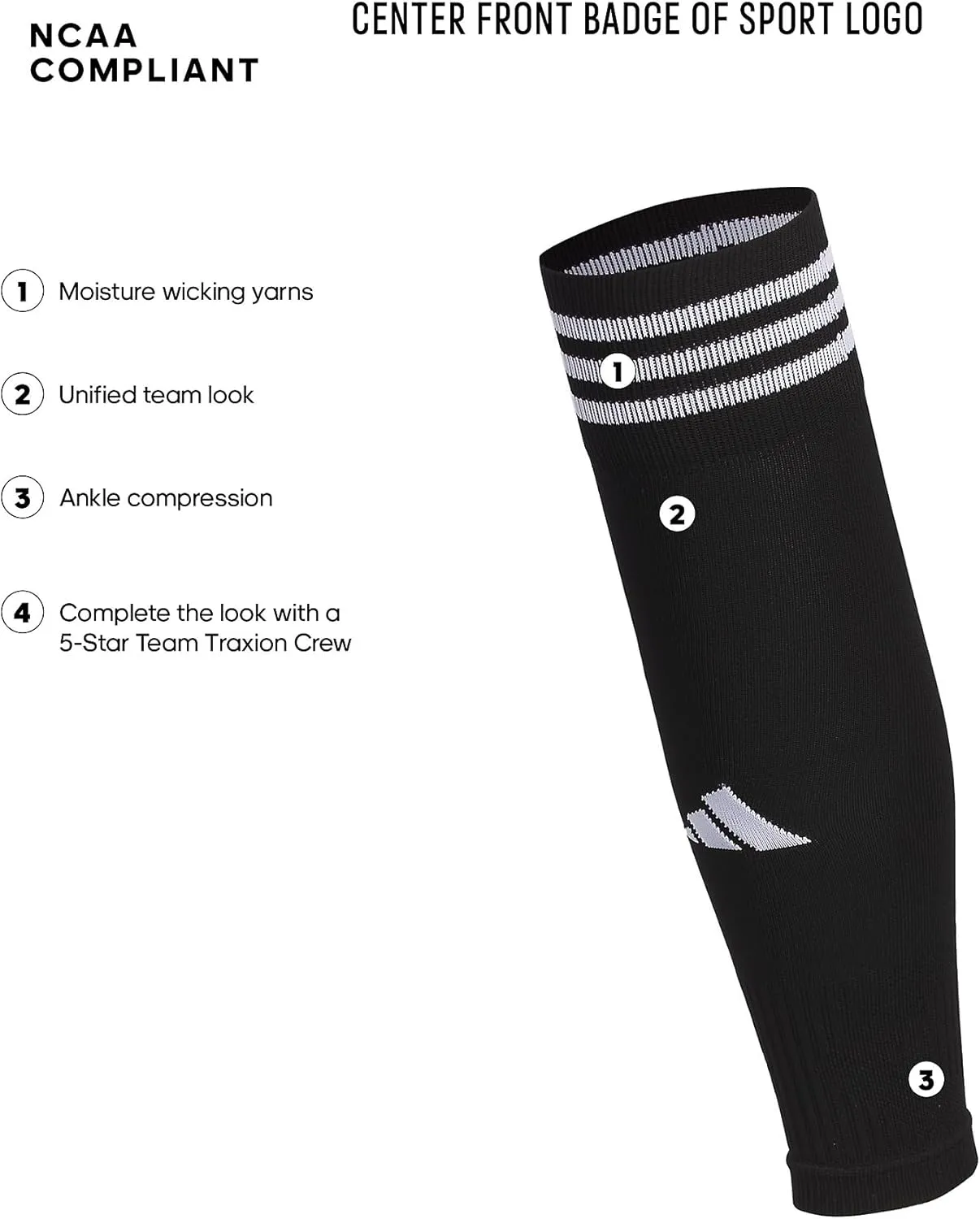 adidas unisex Copa Soccer Calf Sleeve (2-pieces) to Be Worn Over Guards With Socks of Your Choice
