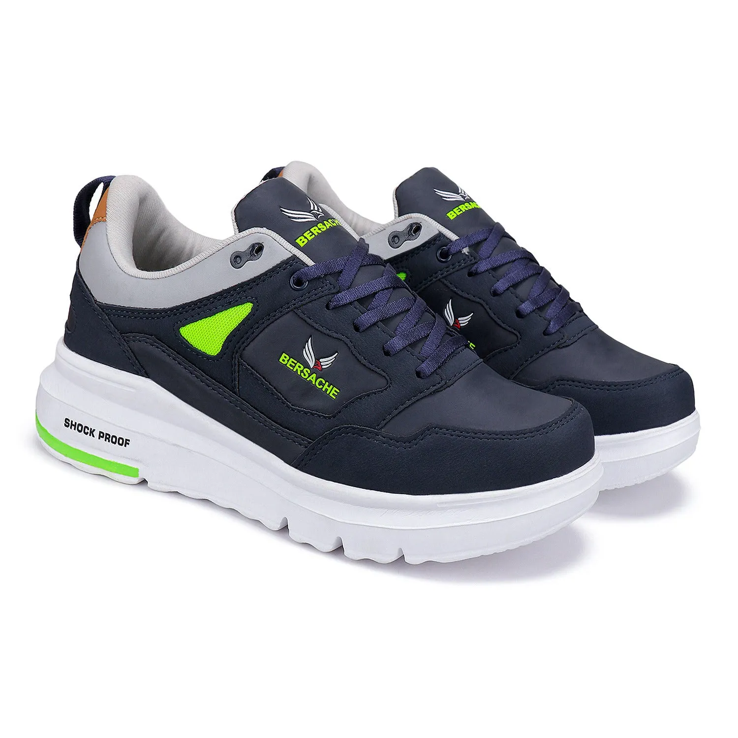 Bersache Lightweight Sports Running Shoes For Men Blue-7053