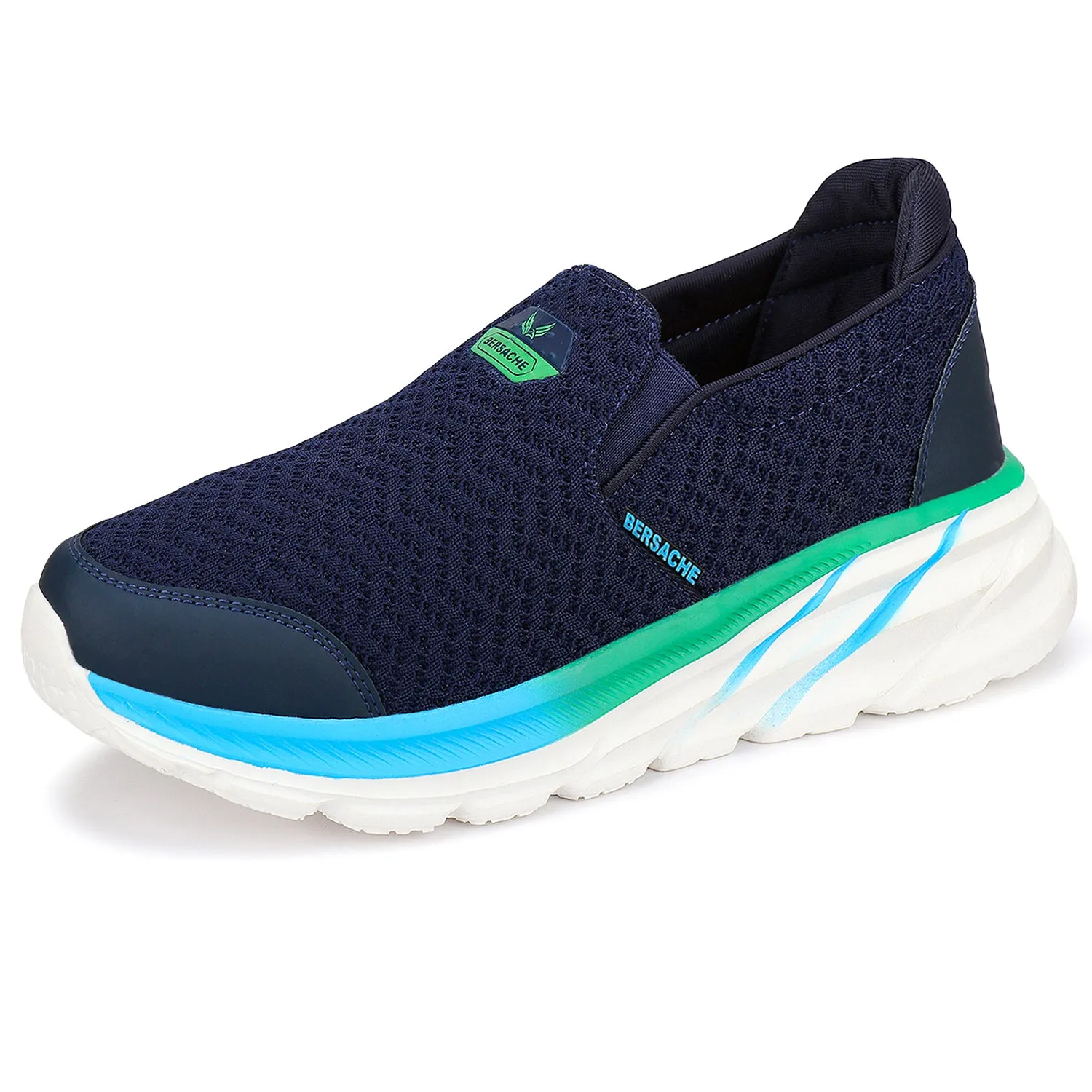 Bersache Lightweight Sports Running Walking Trekking Shoes For Men (9082-Blue)