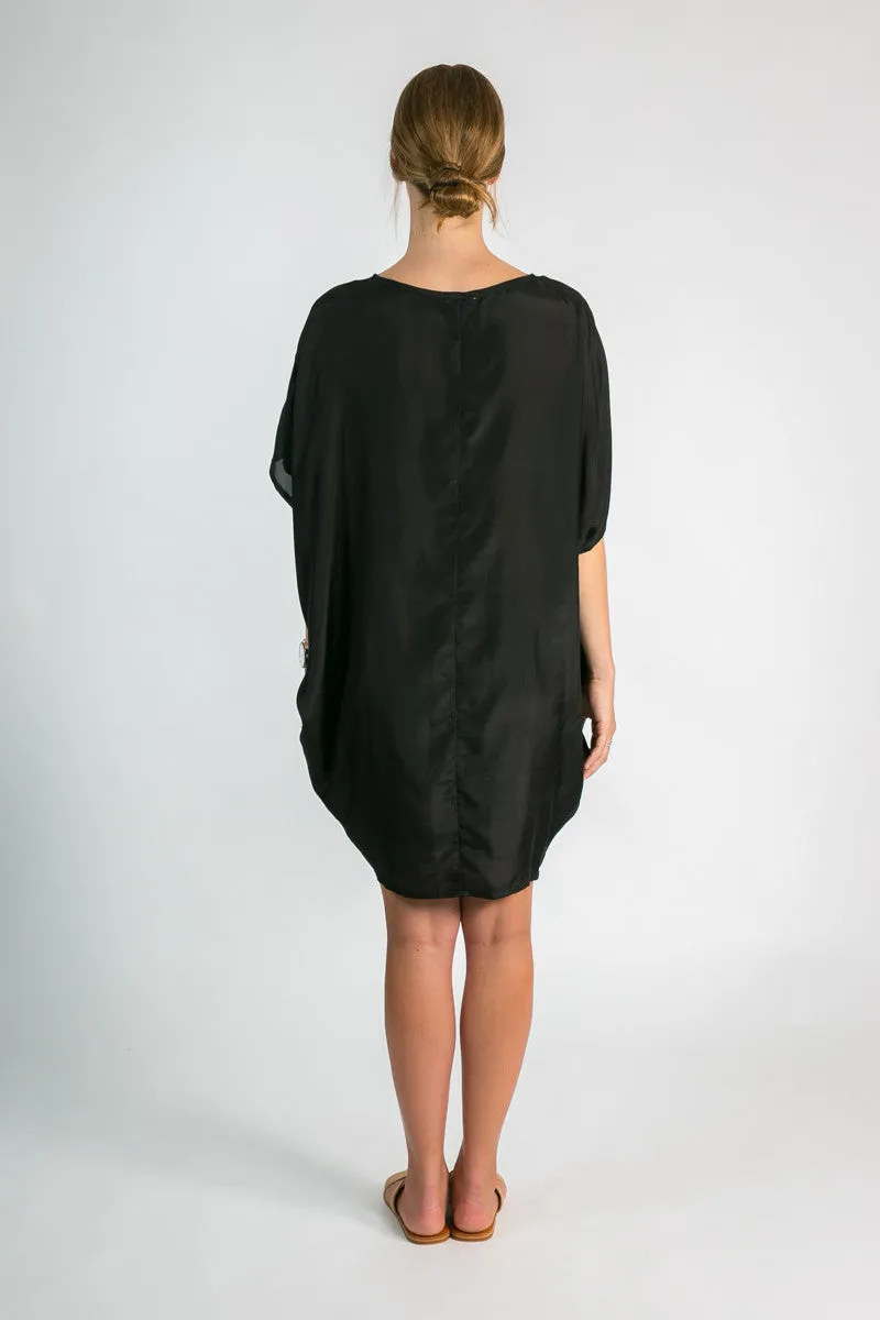 Black Silky Caftan Dress | Belinda