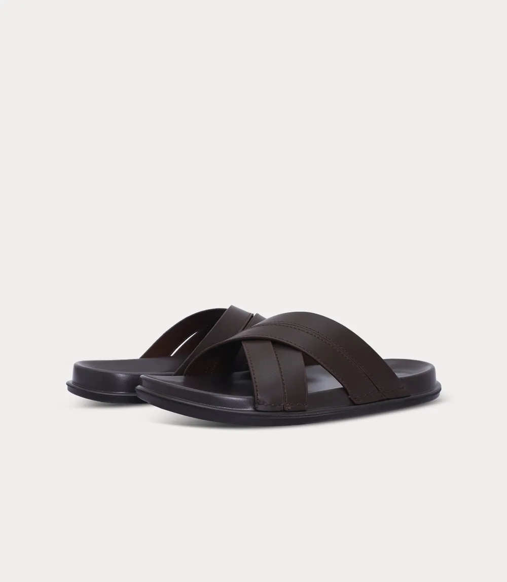 BM6874-BROWN-Men Slipper