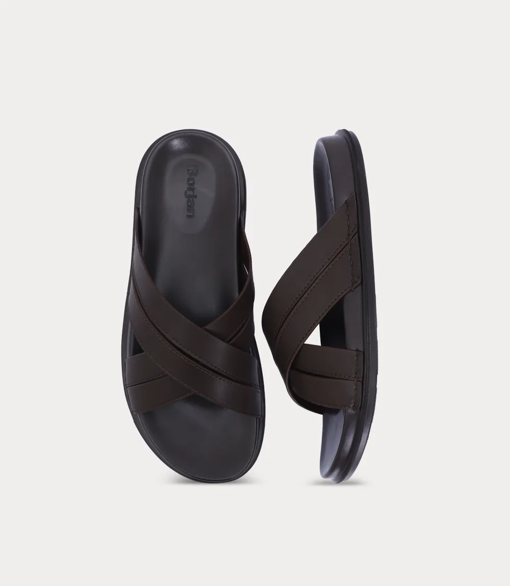 BM6874-BROWN-Men Slipper