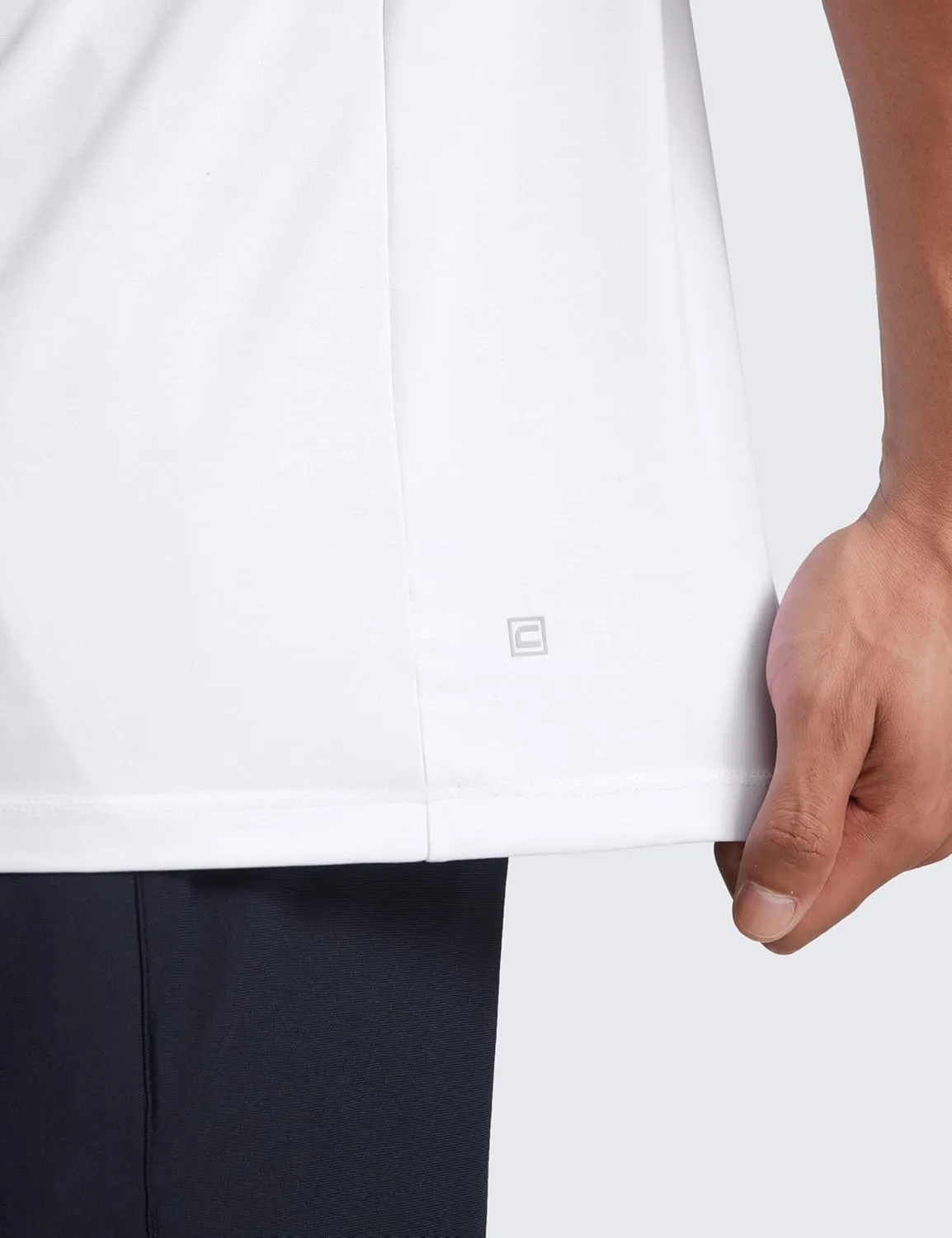 CRZ YOGA Cloudweight Mens Short Sleeve Polo Shirts Lightweight Moisture Wicking Athletic Casual Button Golf T-Shirts