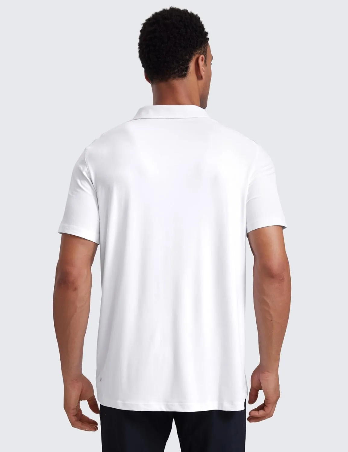 CRZ YOGA Cloudweight Mens Short Sleeve Polo Shirts Lightweight Moisture Wicking Athletic Casual Button Golf T-Shirts