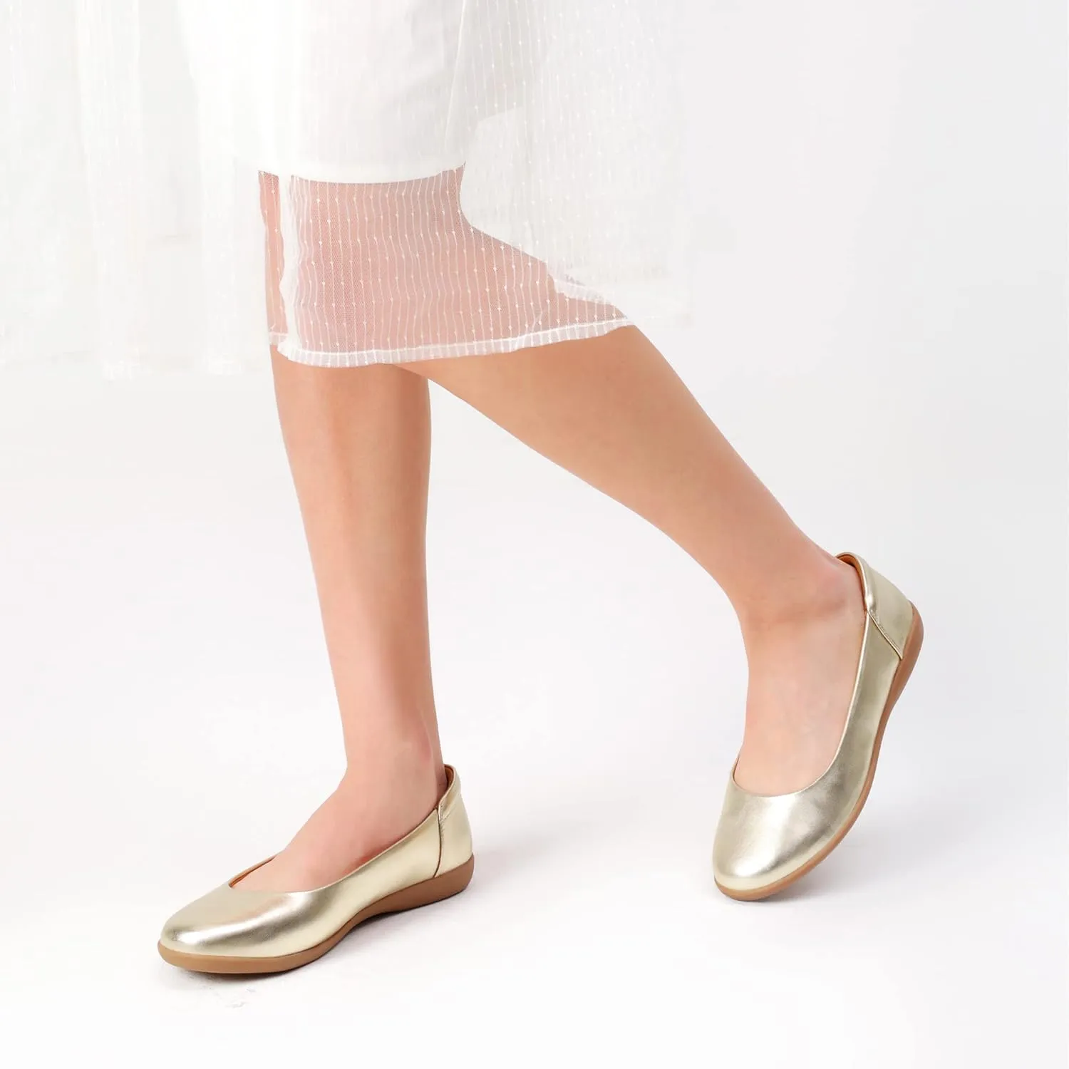 DREAM PAIRS Womens Comfortable Ballet Dressy Work Flats, Round Toe Slip on Office Shoes