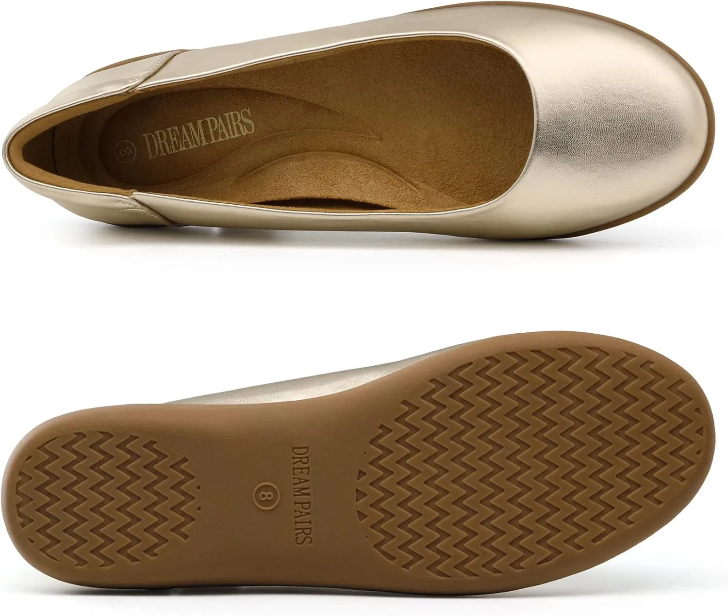 DREAM PAIRS Womens Comfortable Ballet Dressy Work Flats, Round Toe Slip on Office Shoes
