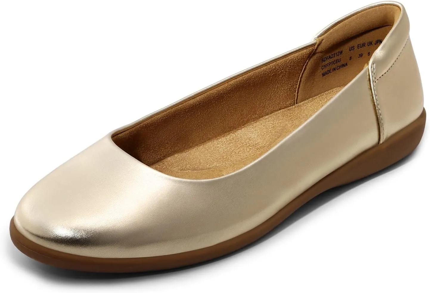 DREAM PAIRS Womens Comfortable Ballet Dressy Work Flats, Round Toe Slip on Office Shoes