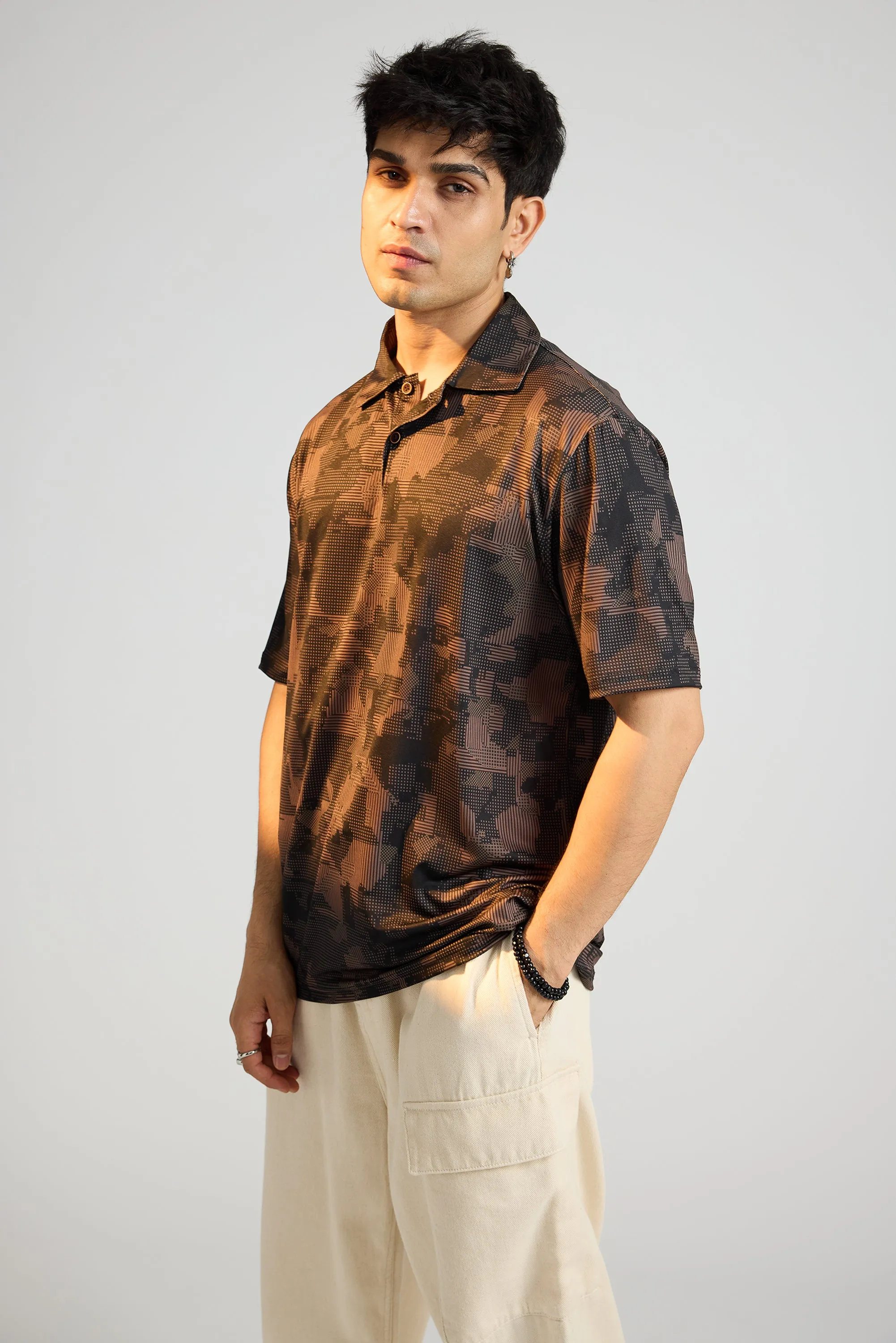 Earthy Print Men's Polo T-Shirt