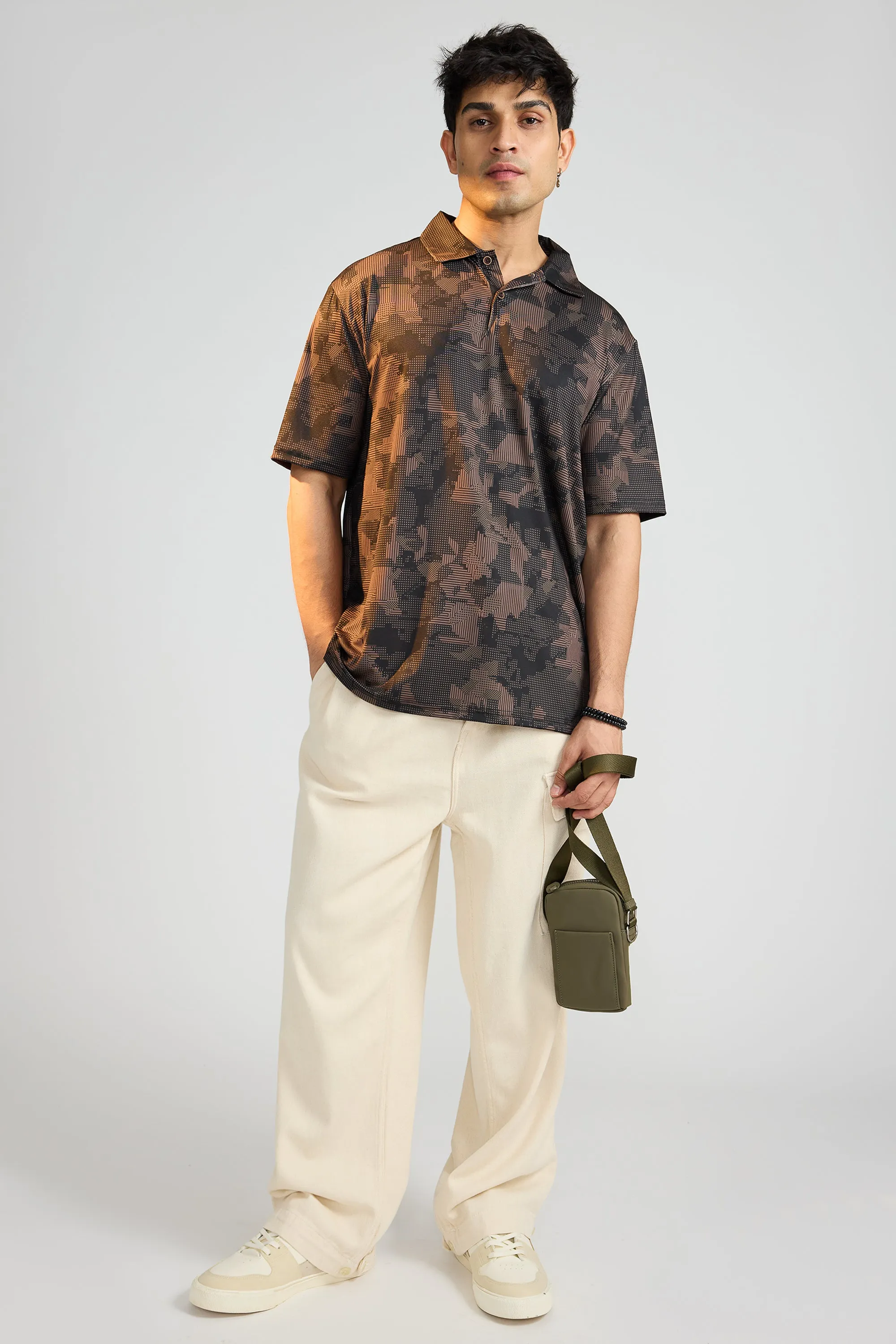 Earthy Print Men's Polo T-Shirt