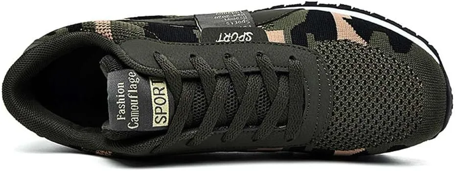 ESXGED Women's Fashion Camouflage Platform Canvas Sneakers Girl's Invisible Wedges Increase Heel Mesh-Cloth Casual Shoes