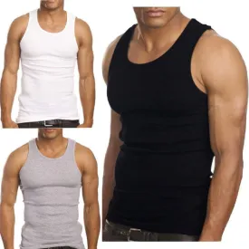 Falari 3 Pack Men's A-Shirt Tank Top Gym Workout Undershirt (Slim & Muscle Fit ONLY)