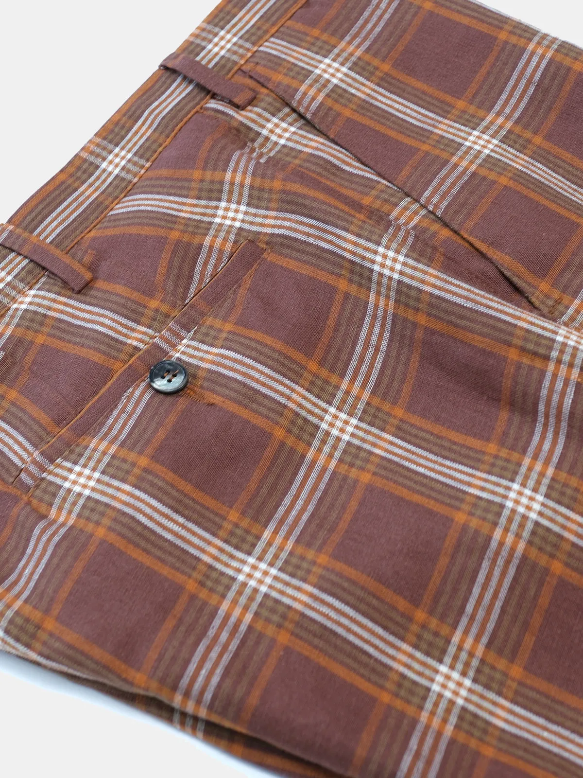 Fermo Shorts - Rust Linen Check - LUCKY LAST