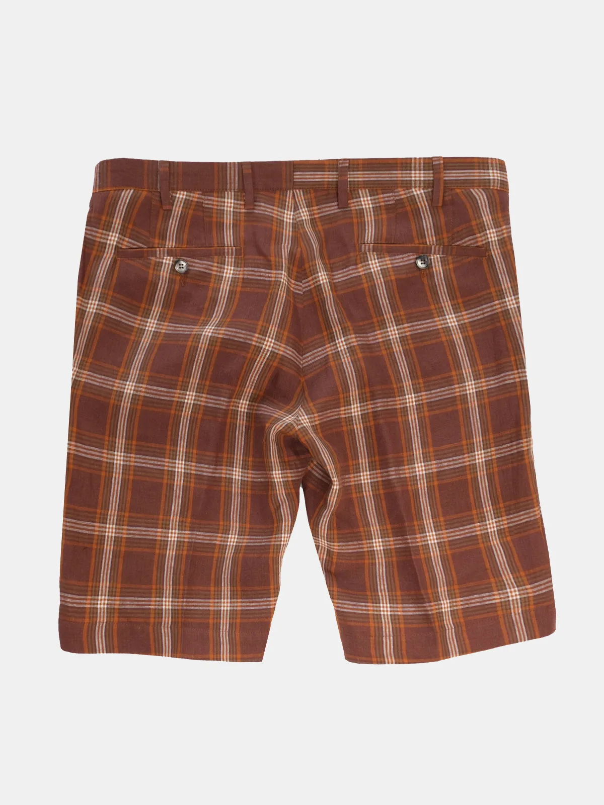 Fermo Shorts - Rust Linen Check - LUCKY LAST