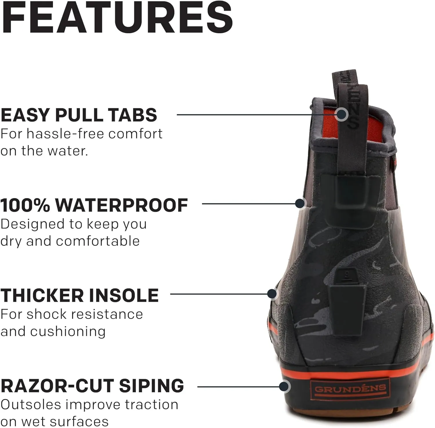 Grundens Mens DECK-BOSS Ankle Boot | Durable, Waterproof