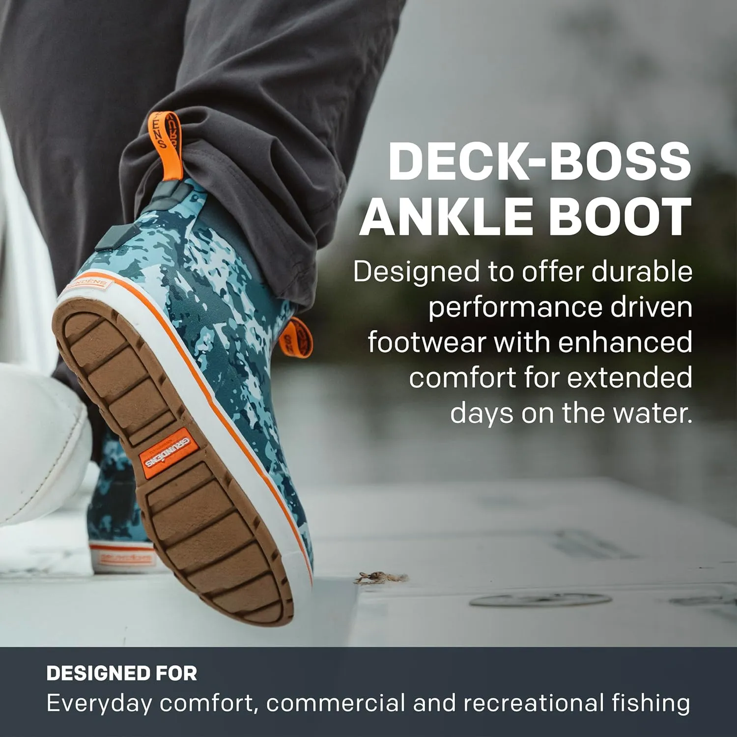 Grundens Mens DECK-BOSS Ankle Boot | Durable, Waterproof