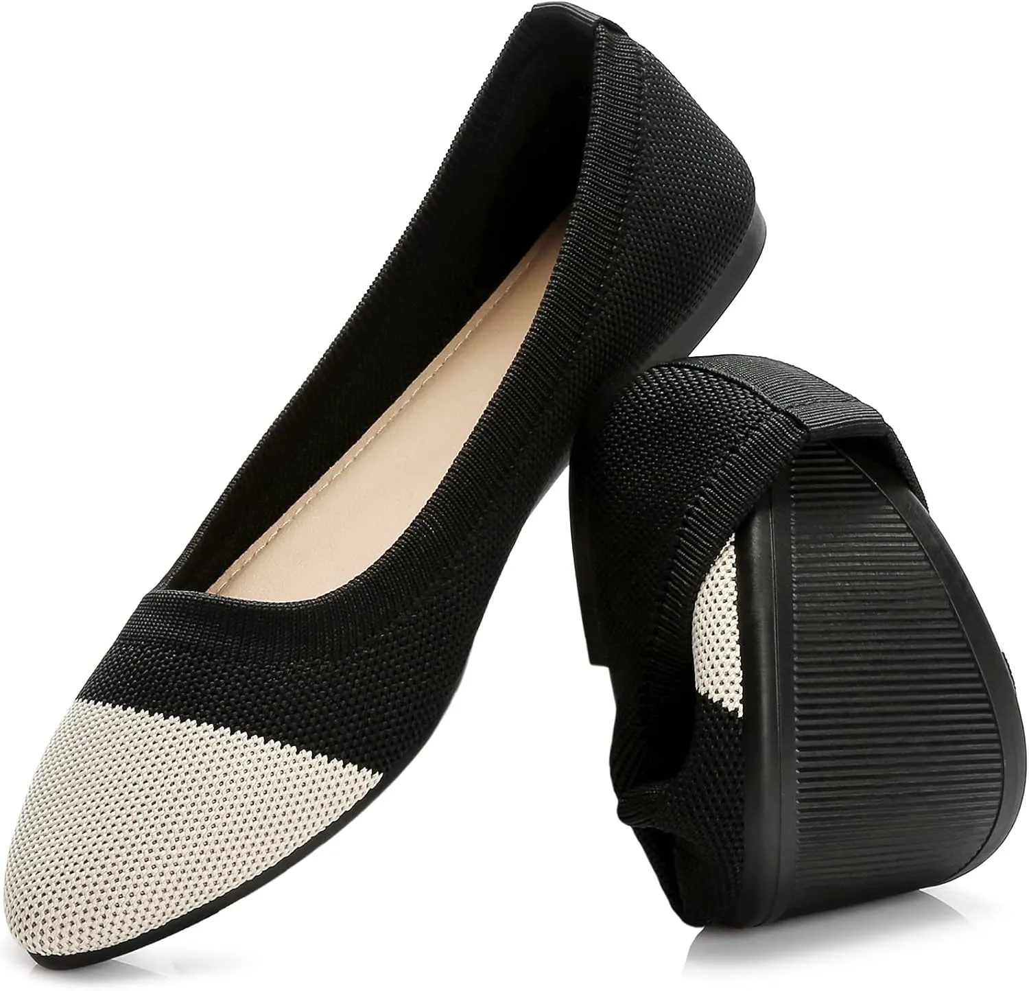 HEAWISH Womens Ballet Flat Flats Shoes Comfortable Mesh Pointed Toe Slip On Dress Shoes