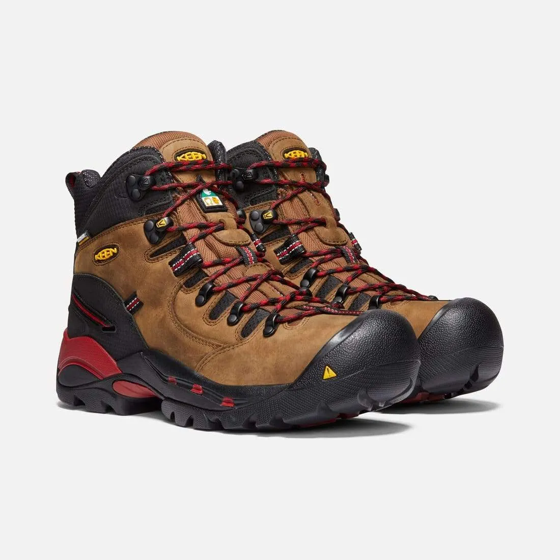 Keen Men's CSA Hamilton Carbon Waterproof Boots (Wide)- Bison/ Jester Red