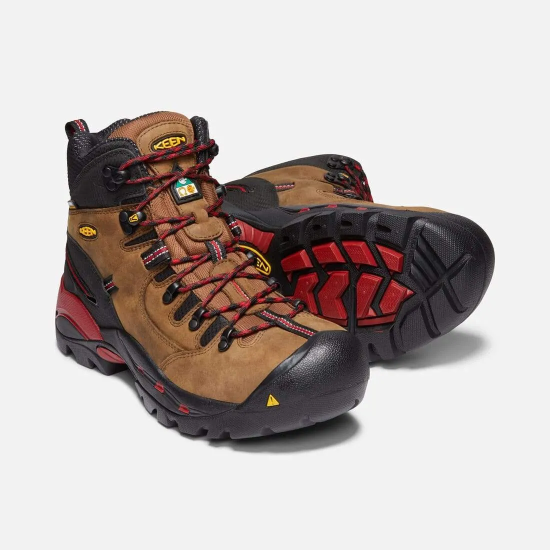 Keen Men's CSA Hamilton Carbon Waterproof Boots (Wide)- Bison/ Jester Red