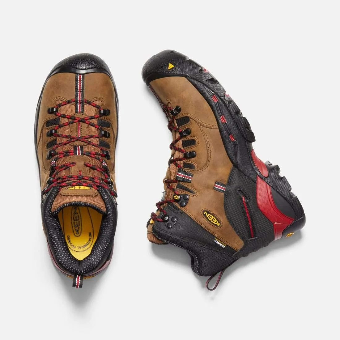 Keen Men's CSA Hamilton Carbon Waterproof Boots (Wide)- Bison/ Jester Red