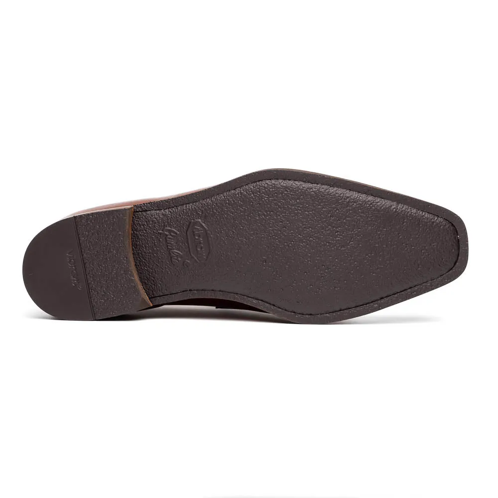 Lago Italian Calfskin and Linen Loafer in Cognac by Zelli Italia
