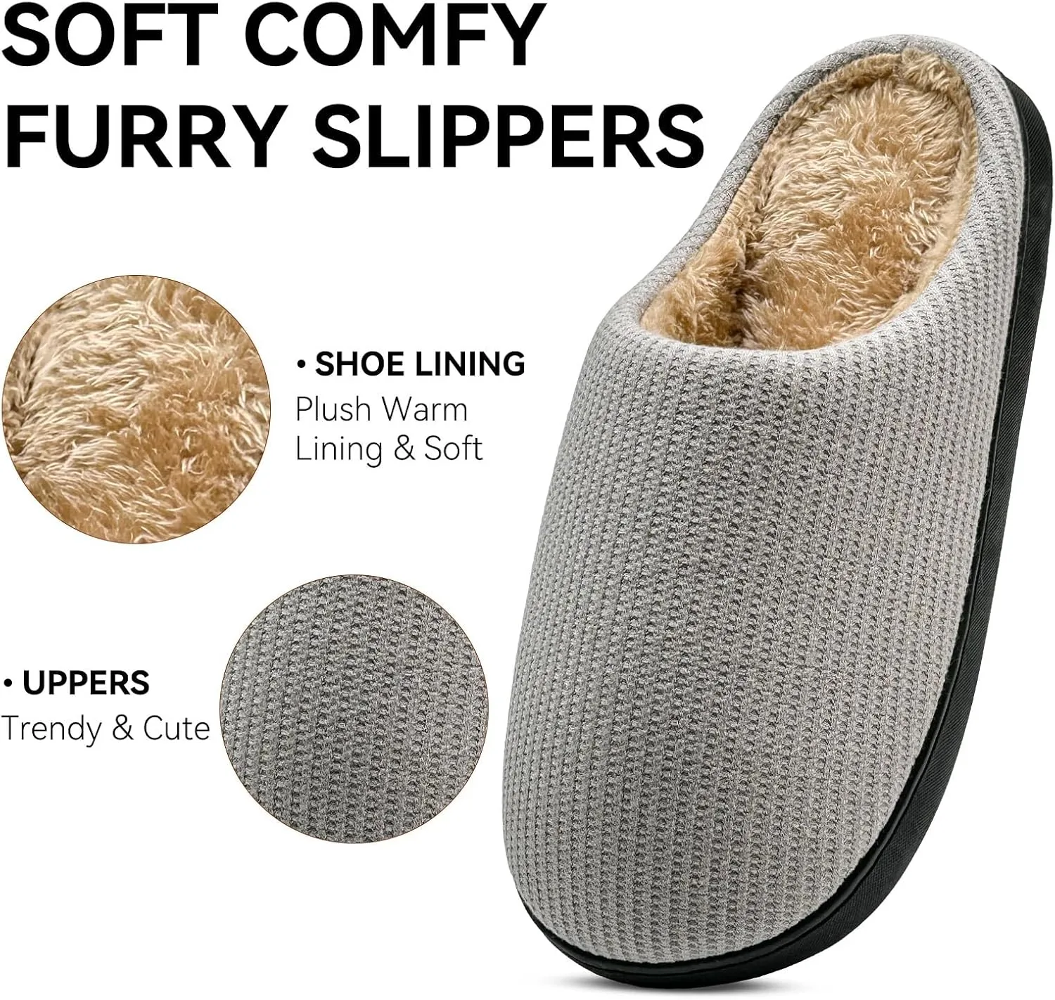 Men House Slippers Memory Foam Slippers for Women Casual Warm House Ladies Woman Indoor Outdoor Non Slip Cozy Men Bedroom Soft Shoes Size Navy Blue