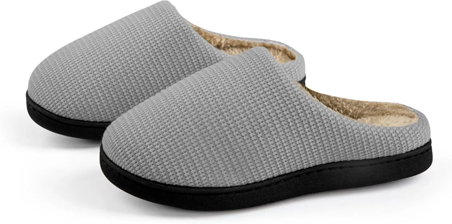 Men House Slippers Memory Foam Slippers for Women Casual Warm House Ladies Woman Indoor Outdoor Non Slip Cozy Men Bedroom Soft Shoes Size Navy Blue