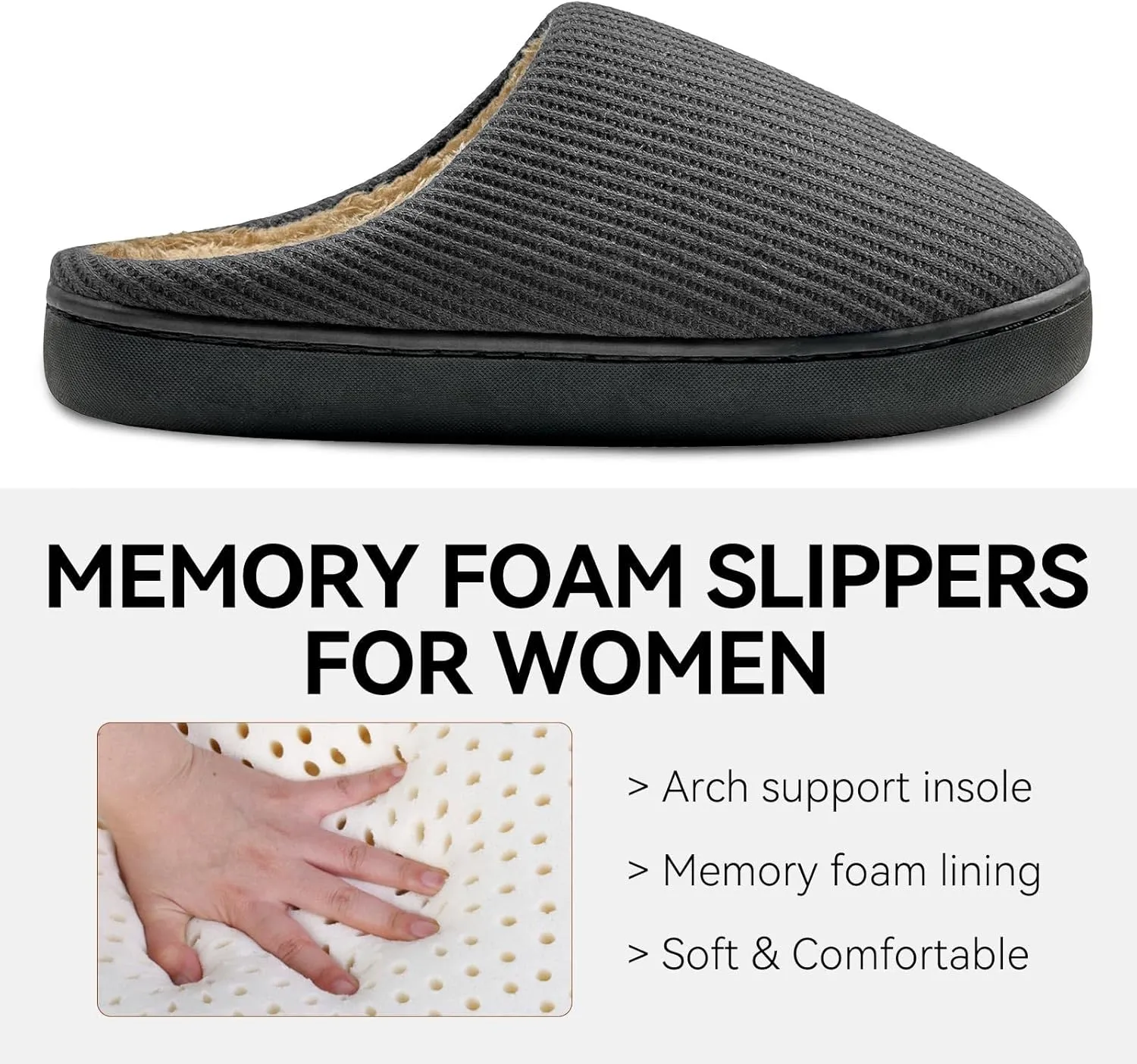 Men House Slippers Memory Foam Slippers for Women Casual Warm House Ladies Woman Indoor Outdoor Non Slip Cozy Men Bedroom Soft Shoes Size Navy Blue