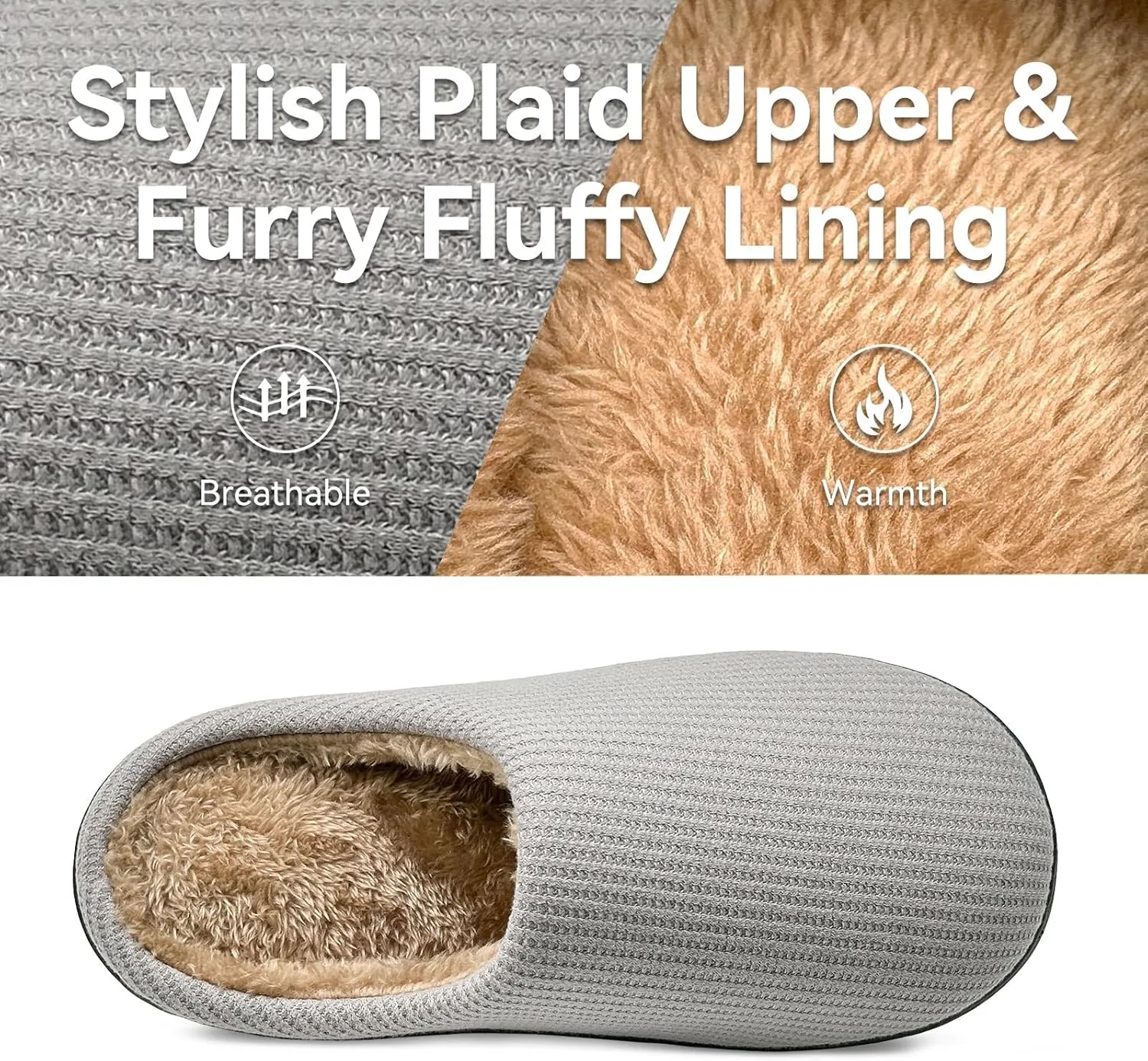 Men House Slippers Memory Foam Slippers for Women Casual Warm House Ladies Woman Indoor Outdoor Non Slip Cozy Men Bedroom Soft Shoes Size Navy Blue