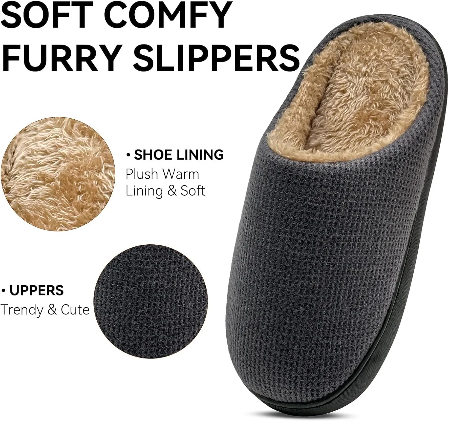 Men House Slippers Memory Foam Slippers for Women Casual Warm House Ladies Woman Indoor Outdoor Non Slip Cozy Men Bedroom Soft Shoes Size Navy Blue