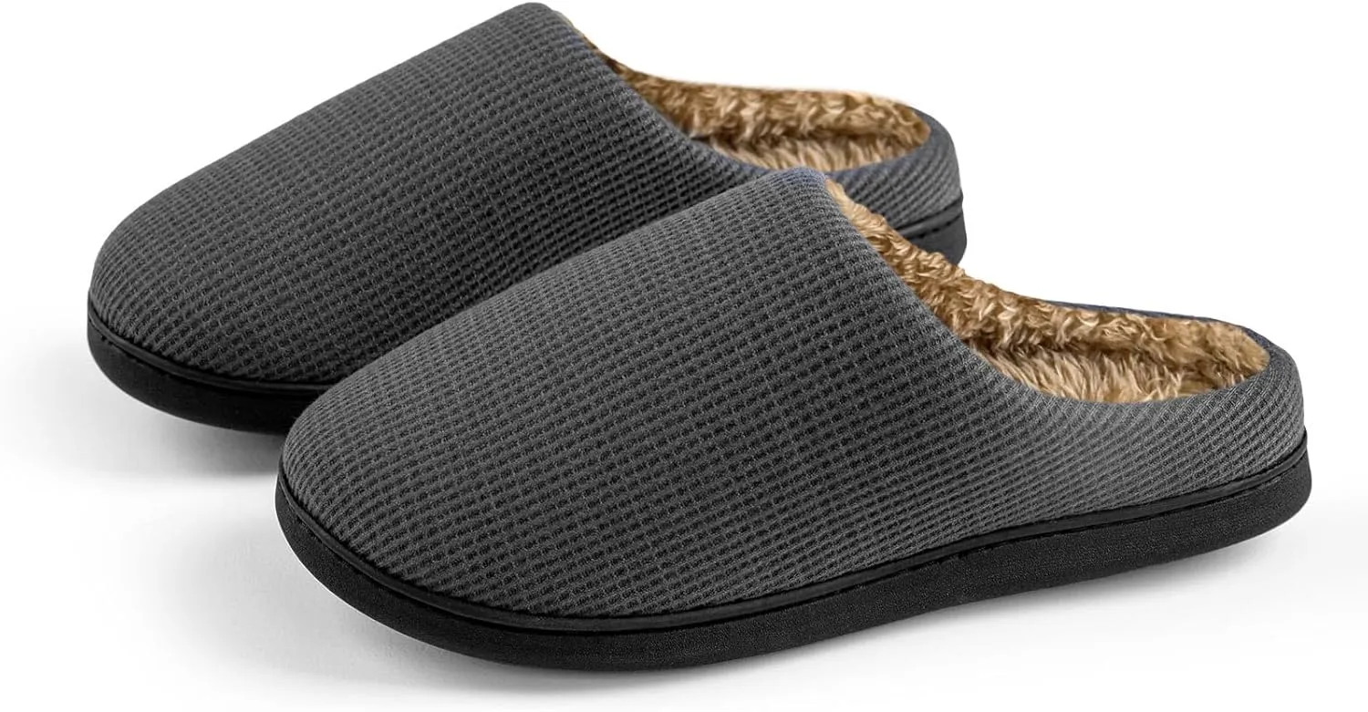 Men House Slippers Memory Foam Slippers for Women Casual Warm House Ladies Woman Indoor Outdoor Non Slip Cozy Men Bedroom Soft Shoes Size Navy Blue