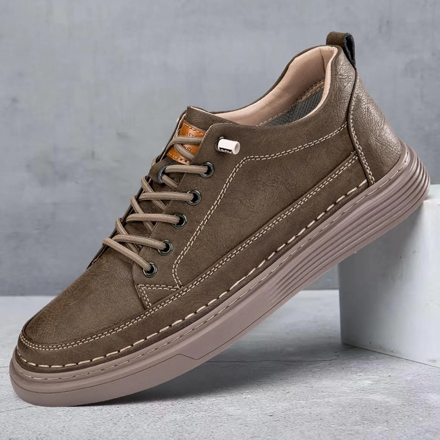 Mens Fashion Sneakers Elevator Shoes Invisible Height Increasing Sneakers-Extra 2.36 Inches Fashion Dress Oxford All-Weather