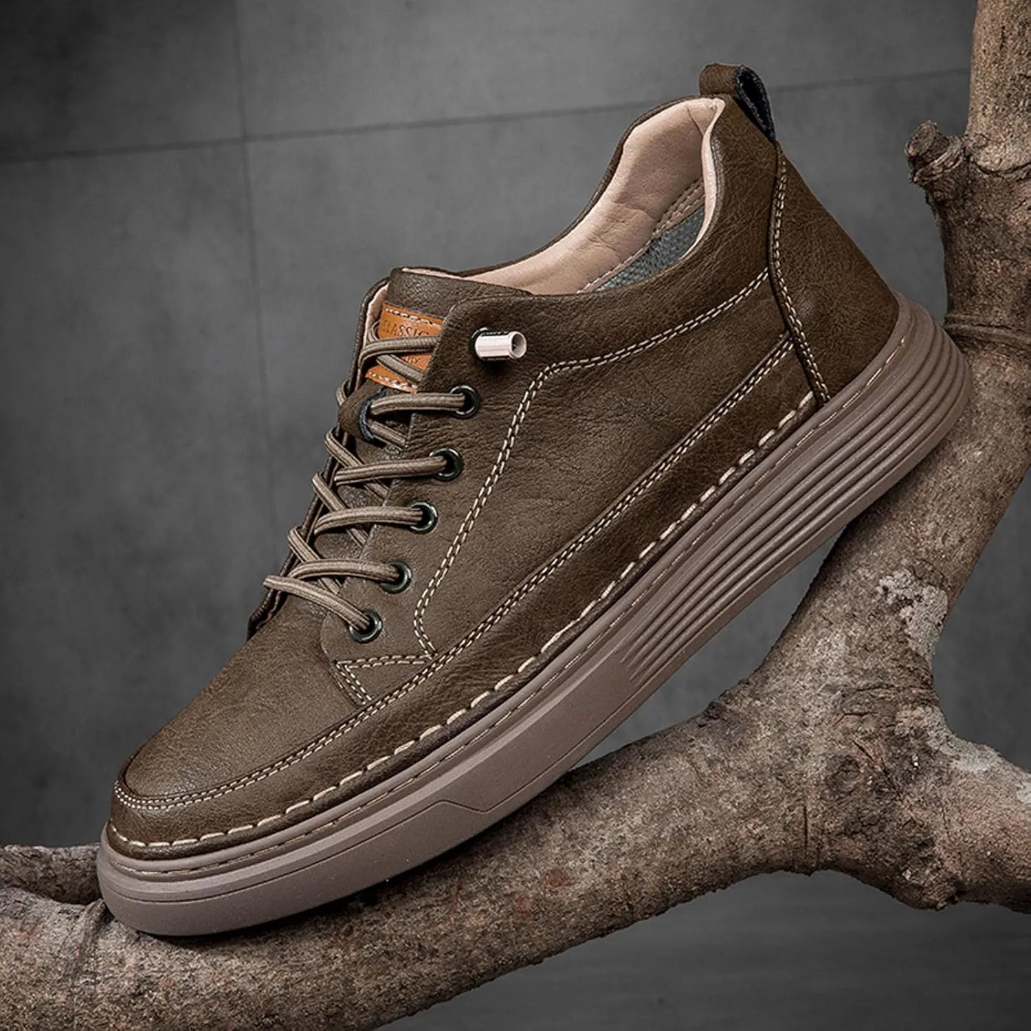 Mens Fashion Sneakers Elevator Shoes Invisible Height Increasing Sneakers-Extra 2.36 Inches Fashion Dress Oxford All-Weather