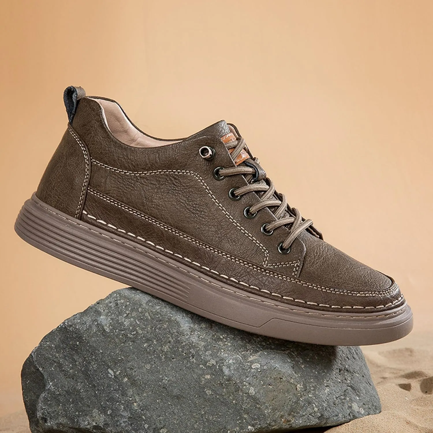 Mens Fashion Sneakers Elevator Shoes Invisible Height Increasing Sneakers-Extra 2.36 Inches Fashion Dress Oxford All-Weather