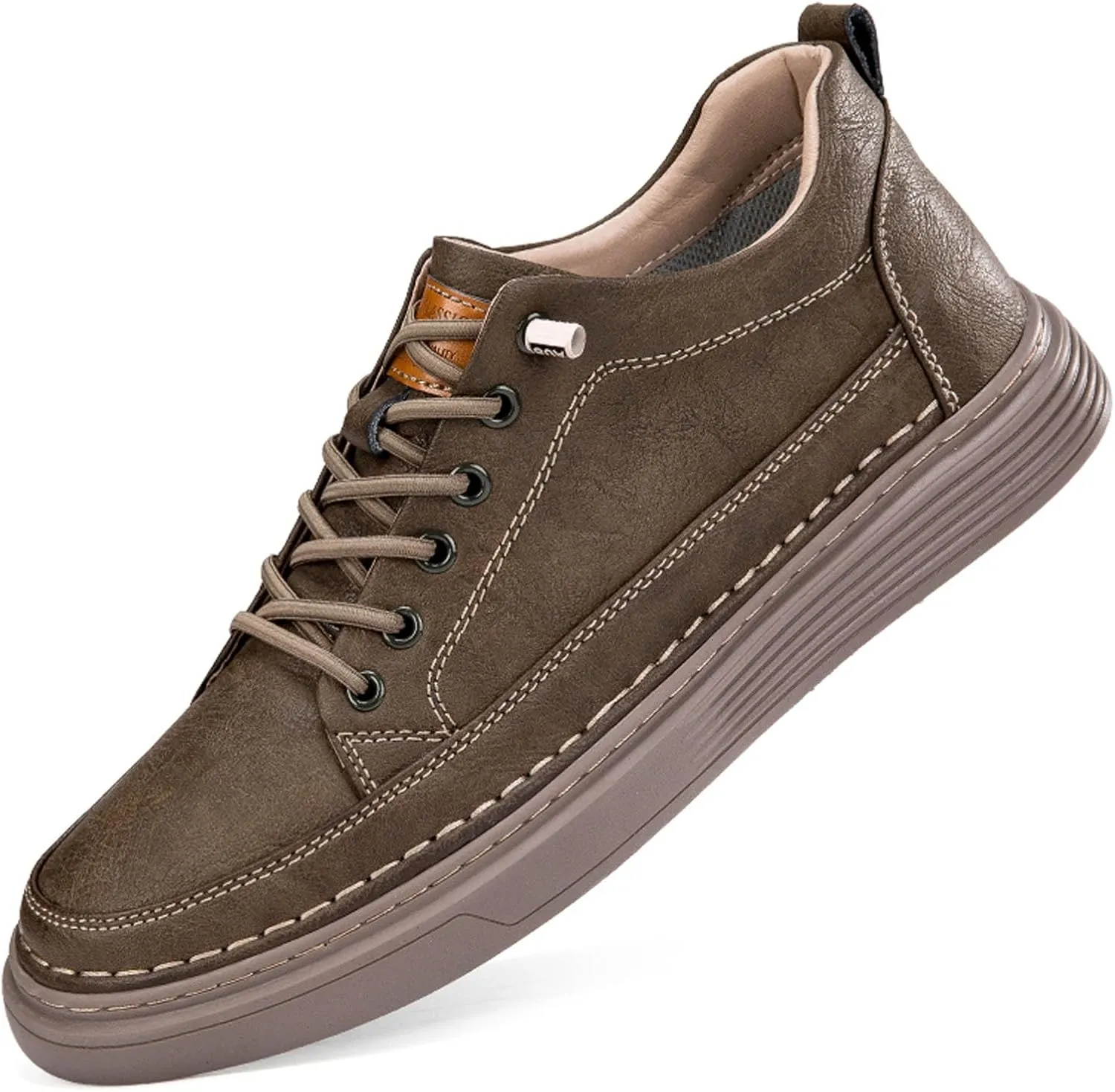 Mens Fashion Sneakers Elevator Shoes Invisible Height Increasing Sneakers-Extra 2.36 Inches Fashion Dress Oxford All-Weather