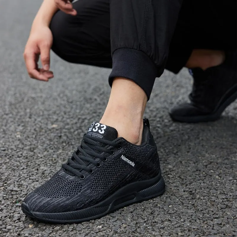 Men's Invisible Height Increasing Elevator Shoes Lightweight Sport Shoes Height-Boosting Non-Slip Sneakers 2.4'' Taller
