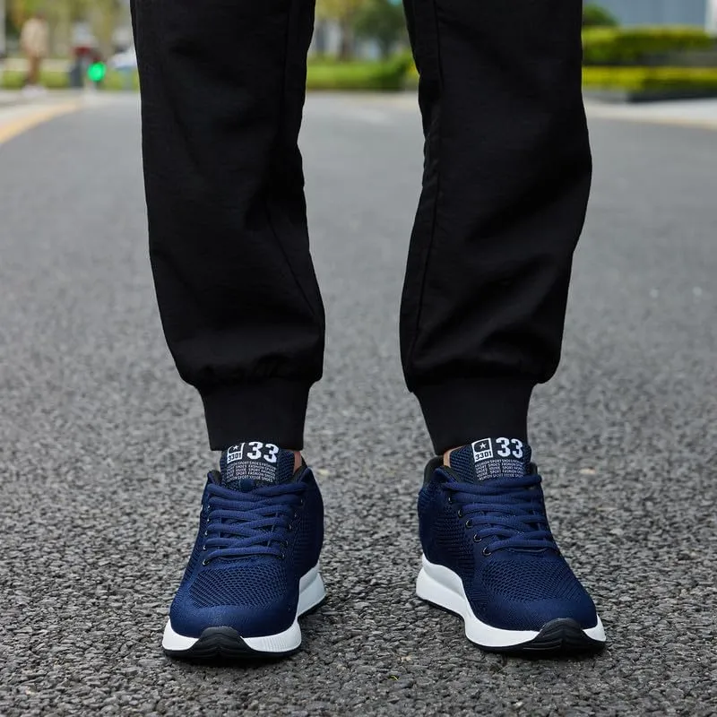 Men's Invisible Height Increasing Elevator Shoes Lightweight Sport Shoes Height-Boosting Non-Slip Sneakers 2.4'' Taller