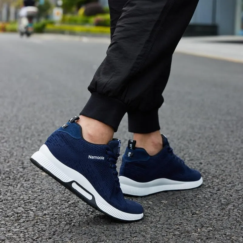 Men's Invisible Height Increasing Elevator Shoes Lightweight Sport Shoes Height-Boosting Non-Slip Sneakers 2.4'' Taller