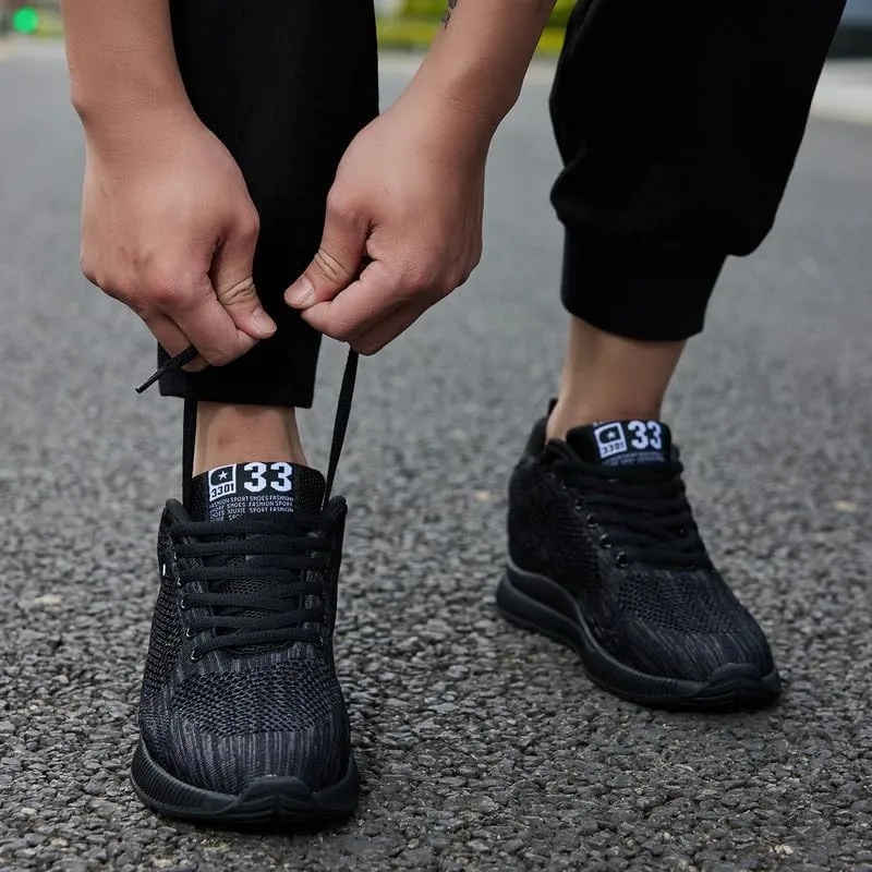 Men's Invisible Height Increasing Elevator Shoes Lightweight Sport Shoes Height-Boosting Non-Slip Sneakers 2.4'' Taller