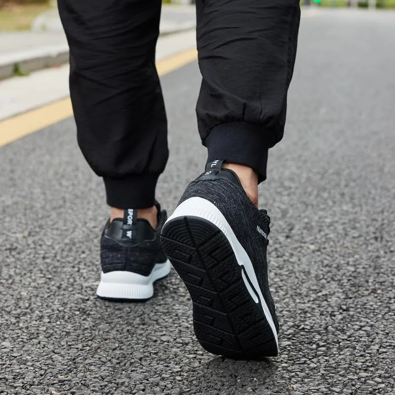 Men's Invisible Height Increasing Elevator Shoes Lightweight Sport Shoes Height-Boosting Non-Slip Sneakers 2.4'' Taller