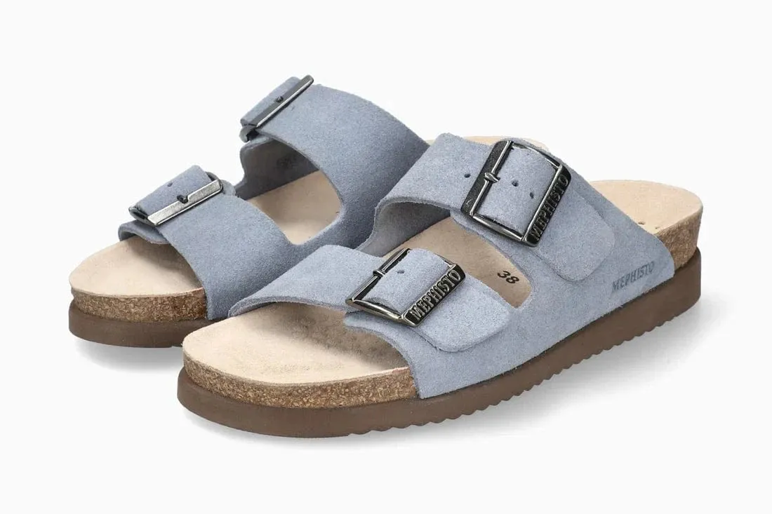 Mephisto Women's Hester Sandals- Sea Blue Suede