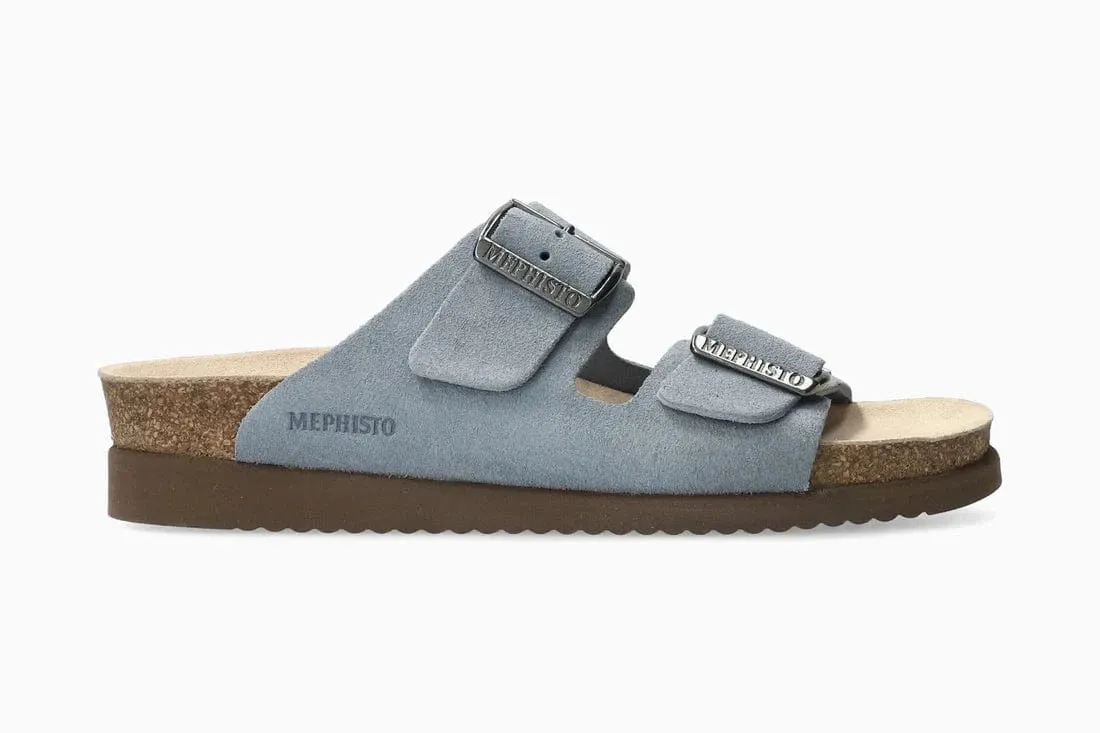 Mephisto Women's Hester Sandals- Sea Blue Suede
