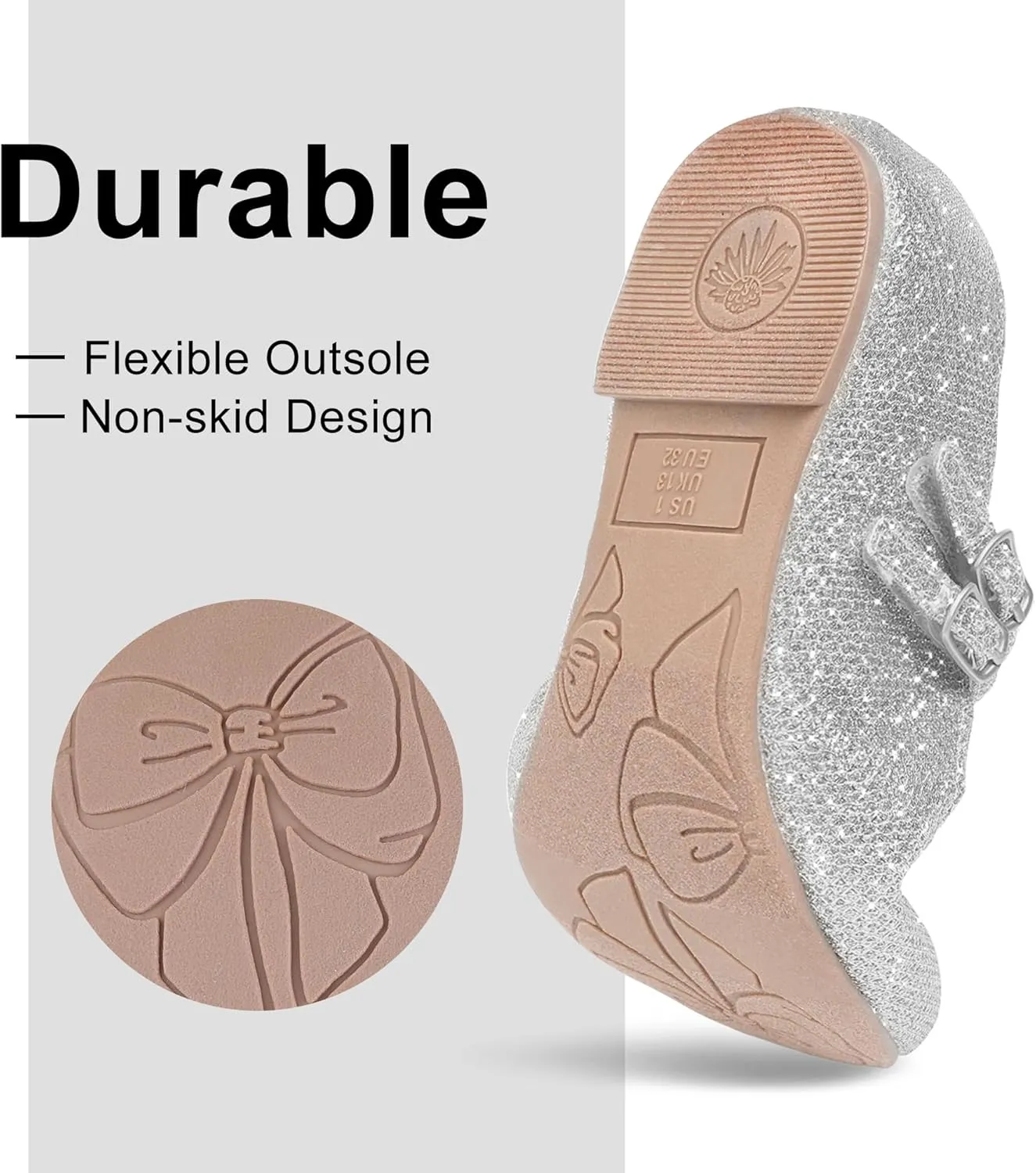 MIXIN Girls Dress Shoes Mary Jane Shoes for Girl Ballet Flats Back to School Princess Wedding Shoes