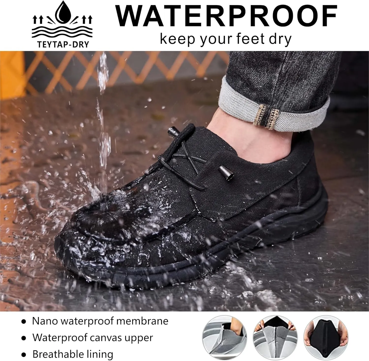 Non Slip Waterproof Work Shoes for Men WomenSlip-On Lightweight Casual Walking Loafers