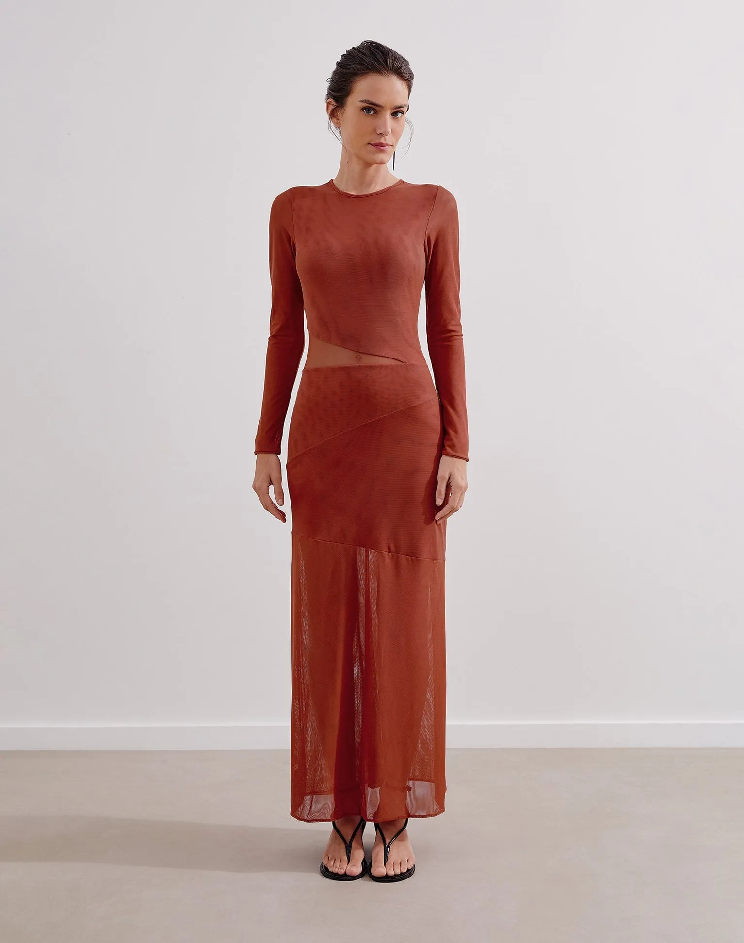 Nora Long Dress (exchange only) - Brick