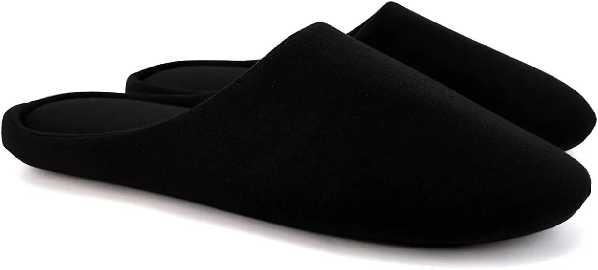 ofoot Women's Memory Foam Cotton House Slippers for Summer - Comfortable,Washable Indoor Bedroom Shoes with Non-Slip Rubber Outsoles