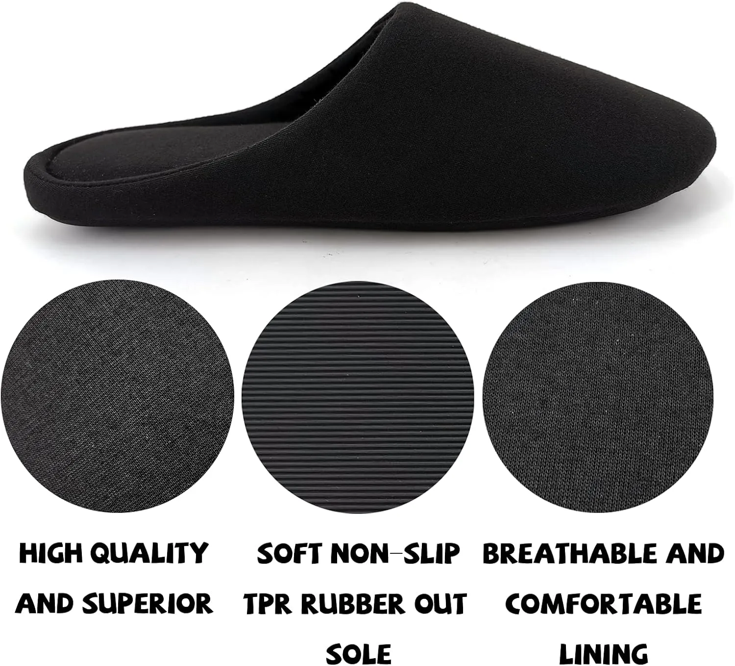 ofoot Women's Memory Foam Cotton House Slippers for Summer - Comfortable,Washable Indoor Bedroom Shoes with Non-Slip Rubber Outsoles