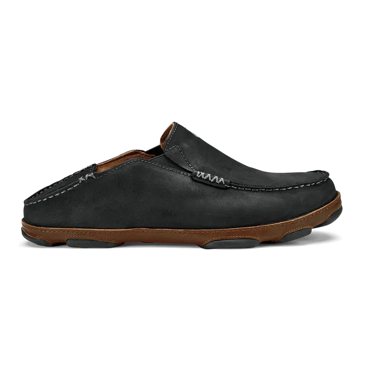 OluKai Men's Moloa Slip Ons- Black/Toffee