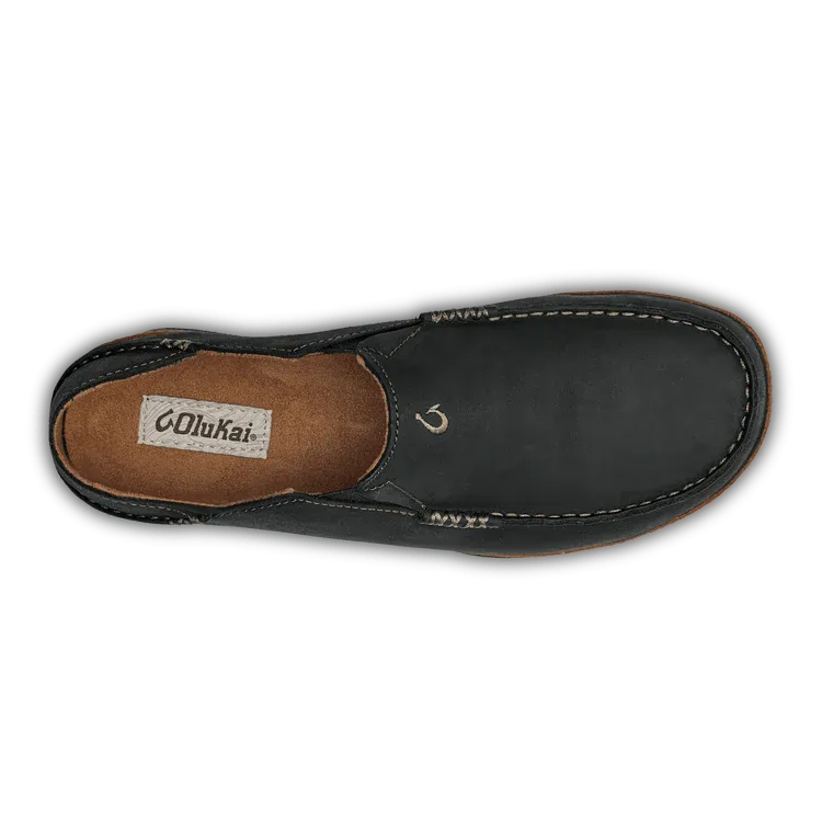OluKai Men's Moloa Slip Ons- Black/Toffee